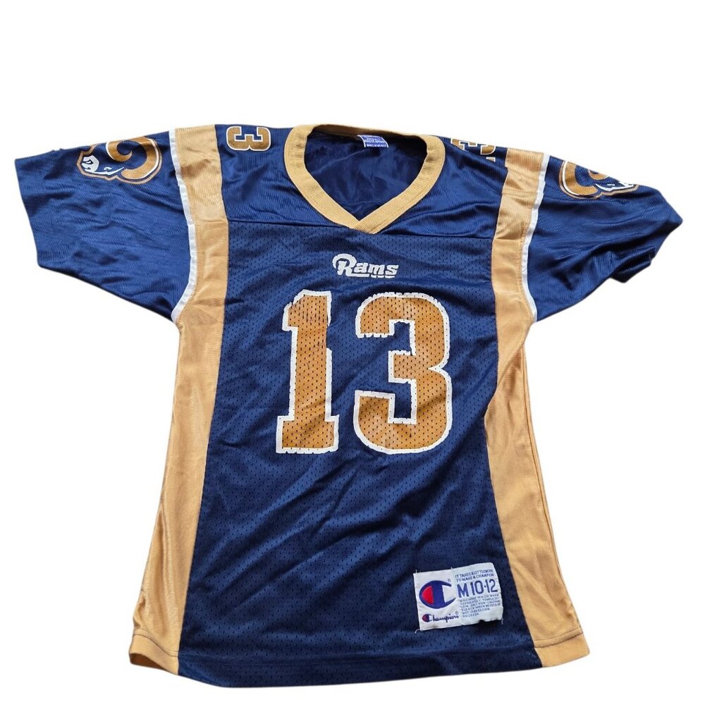 St. Louis Los Angeles Rams Jersey Youth Medium Kurt Warner Vintage Champion